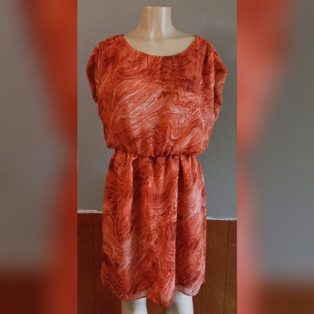 Michael Kors Orange Swirl Midi Dress